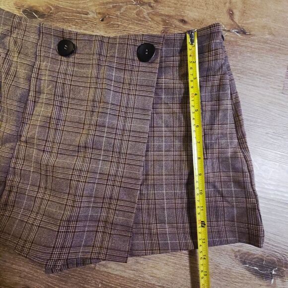 Altar'd State Brown Skort with Plaid Pattern - Picture 2 of 7
